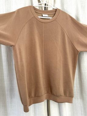 KAFFE Crewneck Top by AFF in Camel/Taupe